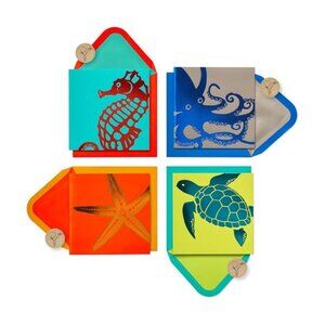 New PAPYRUS 20 Blank Card w/ Envelopes – Ocean / Sea Life Animals